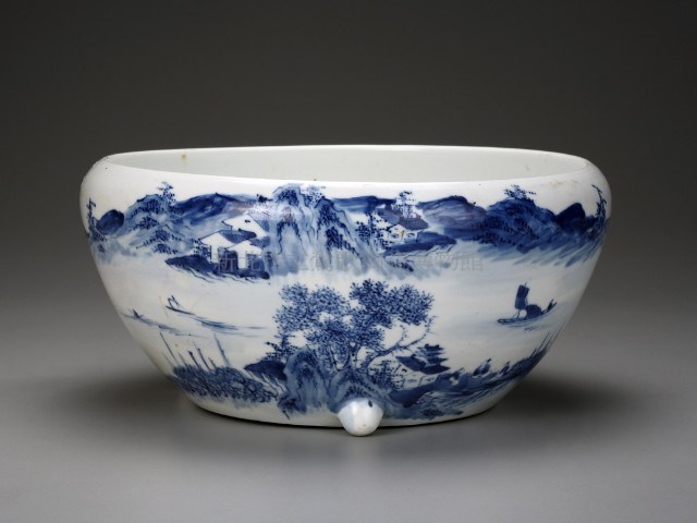 青花山水盆藏品圖，第1張