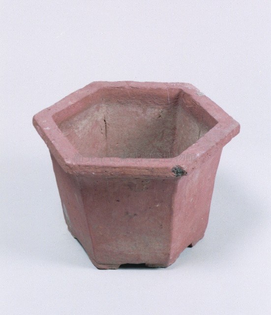 素燒六角花盆藏品圖，第1張