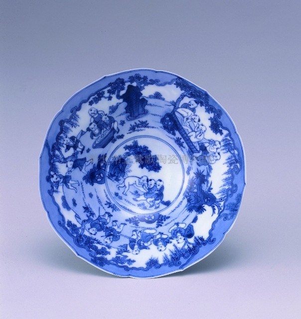 青花玩童蓮瓣薄胎碗藏品圖，第1張