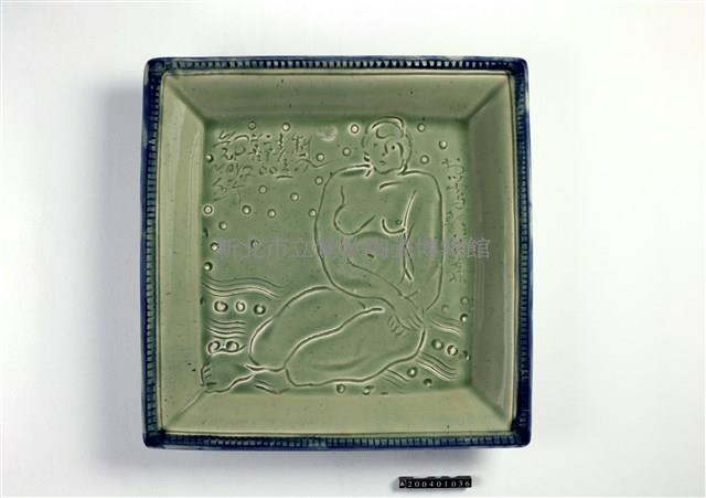 Square carved plate with naked lady Collection Image, Figure 1, Total 2 Figures