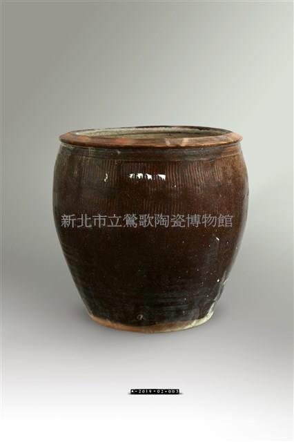 直線紋鉛褐釉小缸 藏品圖，第1張