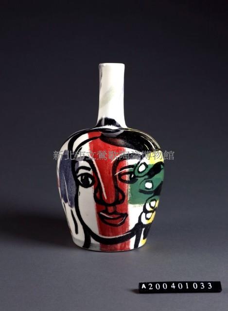人物彩繪長頸瓶藏品圖，第1張