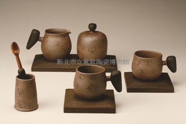 飾紋木柄咖啡組藏品圖，第1張