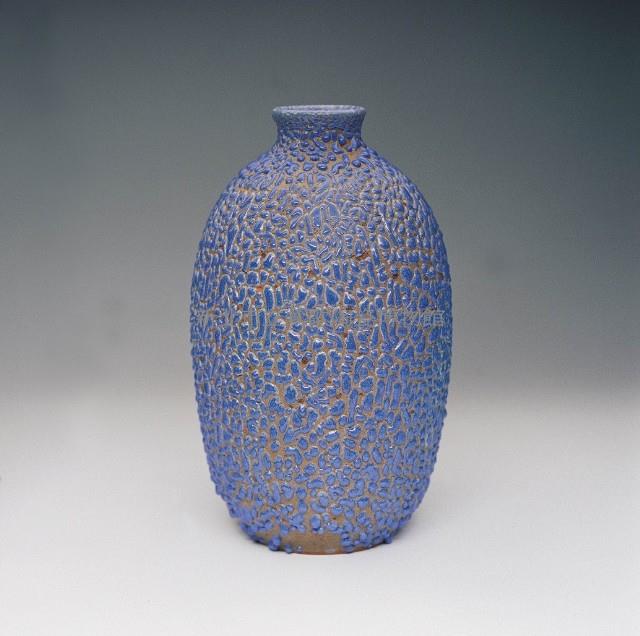 Vase with Enamel Blue and Beading Glaze Collection Image