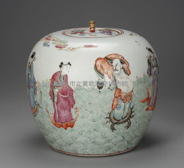 粉彩人物蓋罐藏品圖，第2張