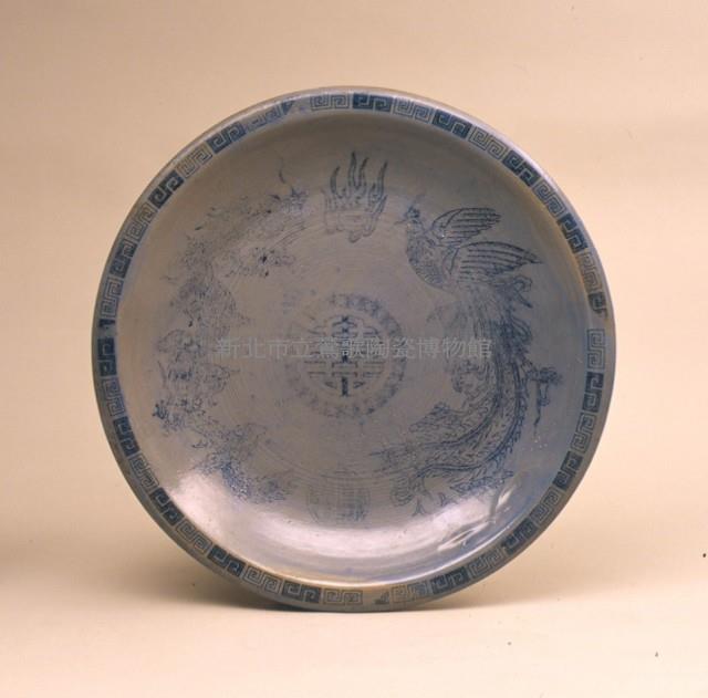 藍釉龍鳳盤藏品圖，第1張