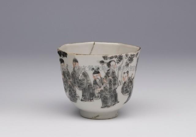 墨彩人物故事紋多角杯藏品圖，第1張