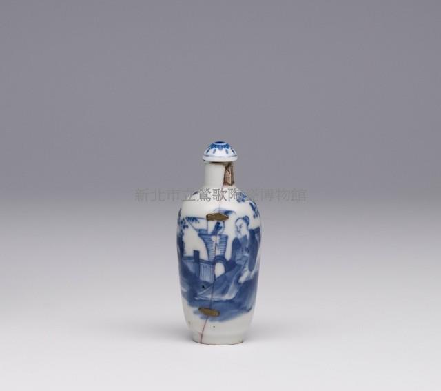 青花人物鼻煙壺藏品圖，第1張