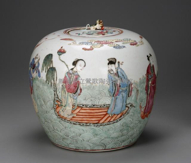 粉彩人物蓋罐藏品圖，第4張