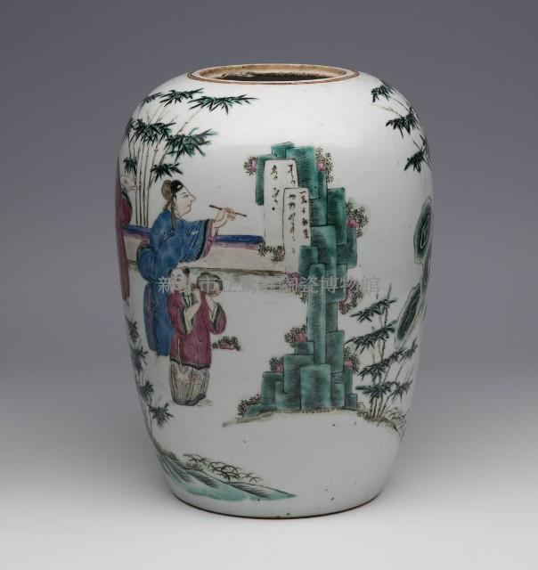 Polychrome Jar with Motif of Leading Characters from Famous Chinese Stories Collection Image, Figure 1, Total 2 Figures