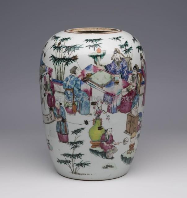 Polychrome Jar with Motif of Leading Characters from Famous Chinese Stories Collection Image, Figure 2, Total 2 Figures