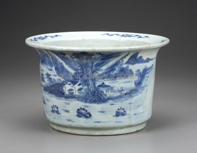 Blue-and-white Landscape Flower Pot Collection Image, Figure 2, Total 2 Figures