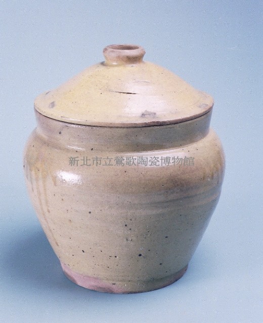 流釉紋笠形蓋黃釉罐藏品圖，第1張