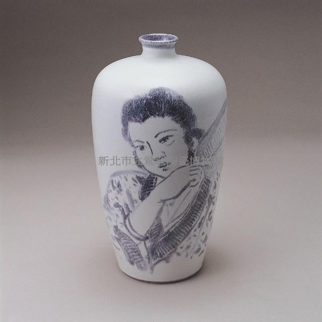 持扇仕女小口瓶藏品圖，第1張
