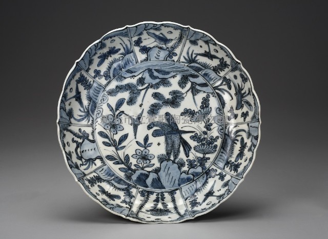 青花花鳥紋盤藏品圖，第1張