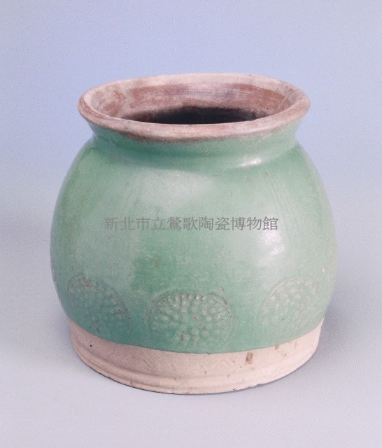 花紋綠釉罐藏品圖，第1張