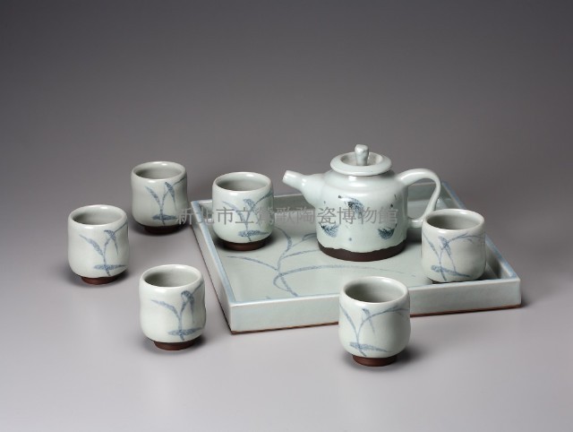 青瓷釉竹紋壺組藏品圖，第1張
