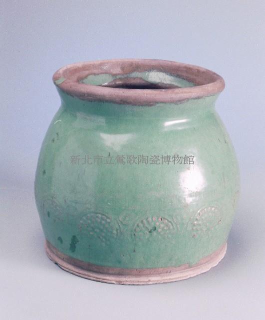 花紋綠釉罐藏品圖，第1張