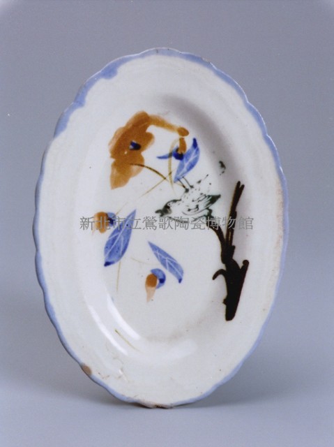 彩繪花鳥盤(長圓形)藏品圖，第1張