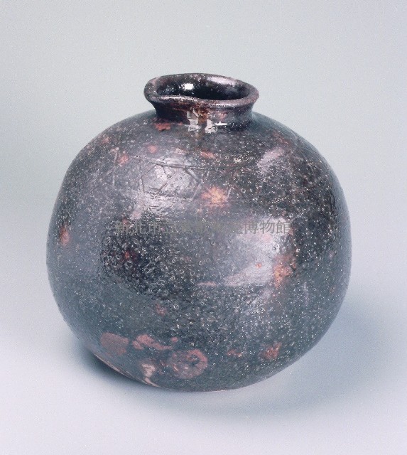 X紋黑色球形壺藏品圖，第1張