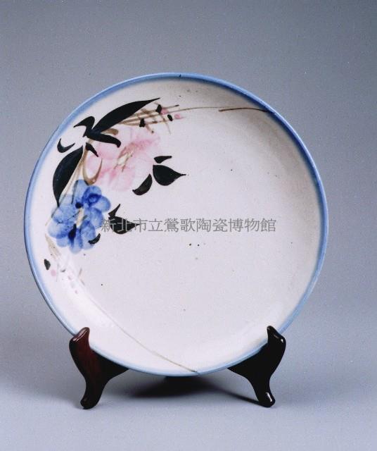 彩繪雙花盤（大）藏品圖，第1張