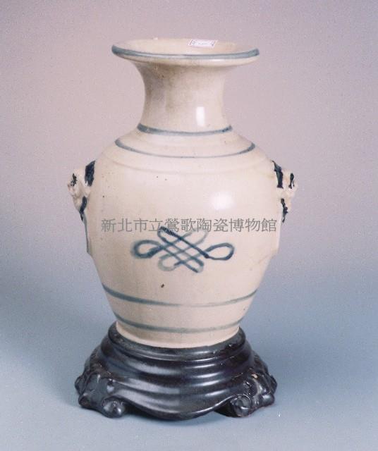舖首耳盤長紋連座花瓶藏品圖，第1張