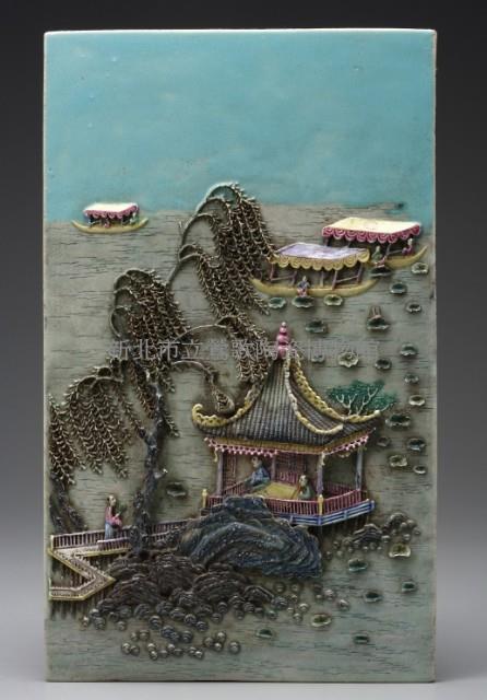 粉彩雕瓷屏藏品圖，第1張