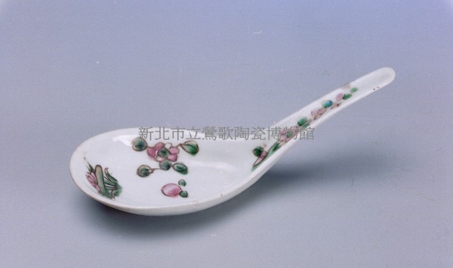 花果白瓷湯匙藏品圖，第1張