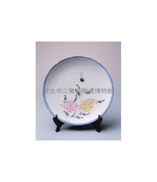 雙花卉紋花口盤藏品圖，第1張