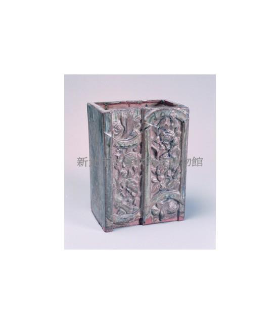 書卷花紋綠釉陶香筒藏品圖，第1張