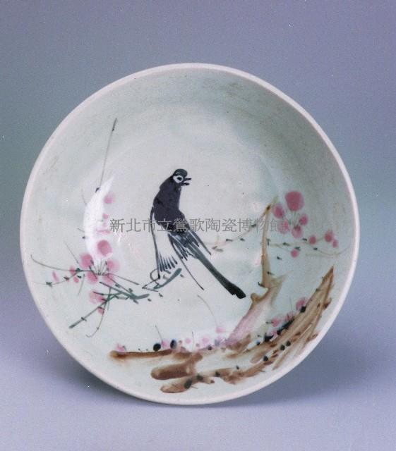 Bowl with decoration of flower and bird Collection Image