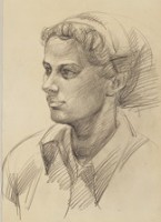 素描 女半身素描藏品圖，第1張