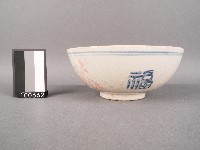 印花紅花福字碗藏品圖，第1張