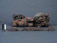 彩色雲紋木獅藏品圖，第1張