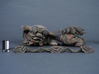 彩色雲紋木獅藏品圖，第1張