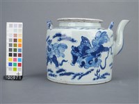 青花獅紋茶壺藏品圖，第4張