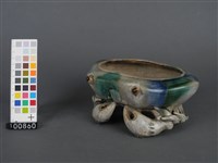 綠釉蟹形水仙盤藏品圖，第2張