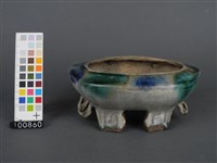 綠釉蟹形水仙盤藏品圖，第3張