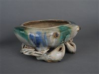 綠釉蟹形水仙盤藏品圖，第4張