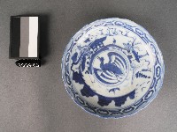 青花樓閣鳥紋碗藏品圖，第1張