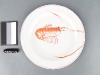 紅彩蝦紋盤藏品圖，第1張