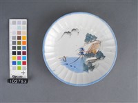 彩繪山水紋盤藏品圖，第1張