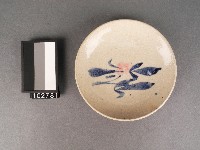 青花桃紅彩花卉紋盤藏品圖，第1張