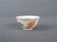 金紅彩松壽字杯藏品圖，第4張