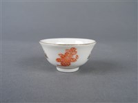 金紅彩松壽字杯藏品圖，第6張