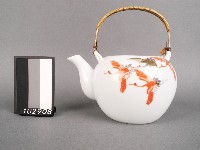 金紅彩鶴紋茶壺藏品圖，第1張