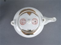 金紅彩囍字茶壺藏品圖，第4張