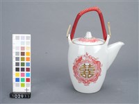 金紅彩龍鳳囍字紋茶壺藏品圖，第2張