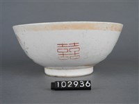 黃金釉彩繪壽桃囍字碗藏品圖，第7張