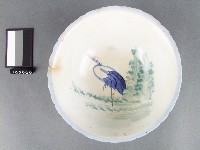 青花桃紅彩鶴紋碗藏品圖，第1張